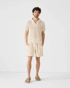 Short en maille de coton Naturel Vittorio