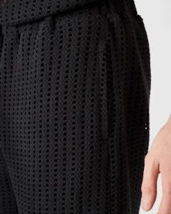 Short en maille de coton Noir Vittorio