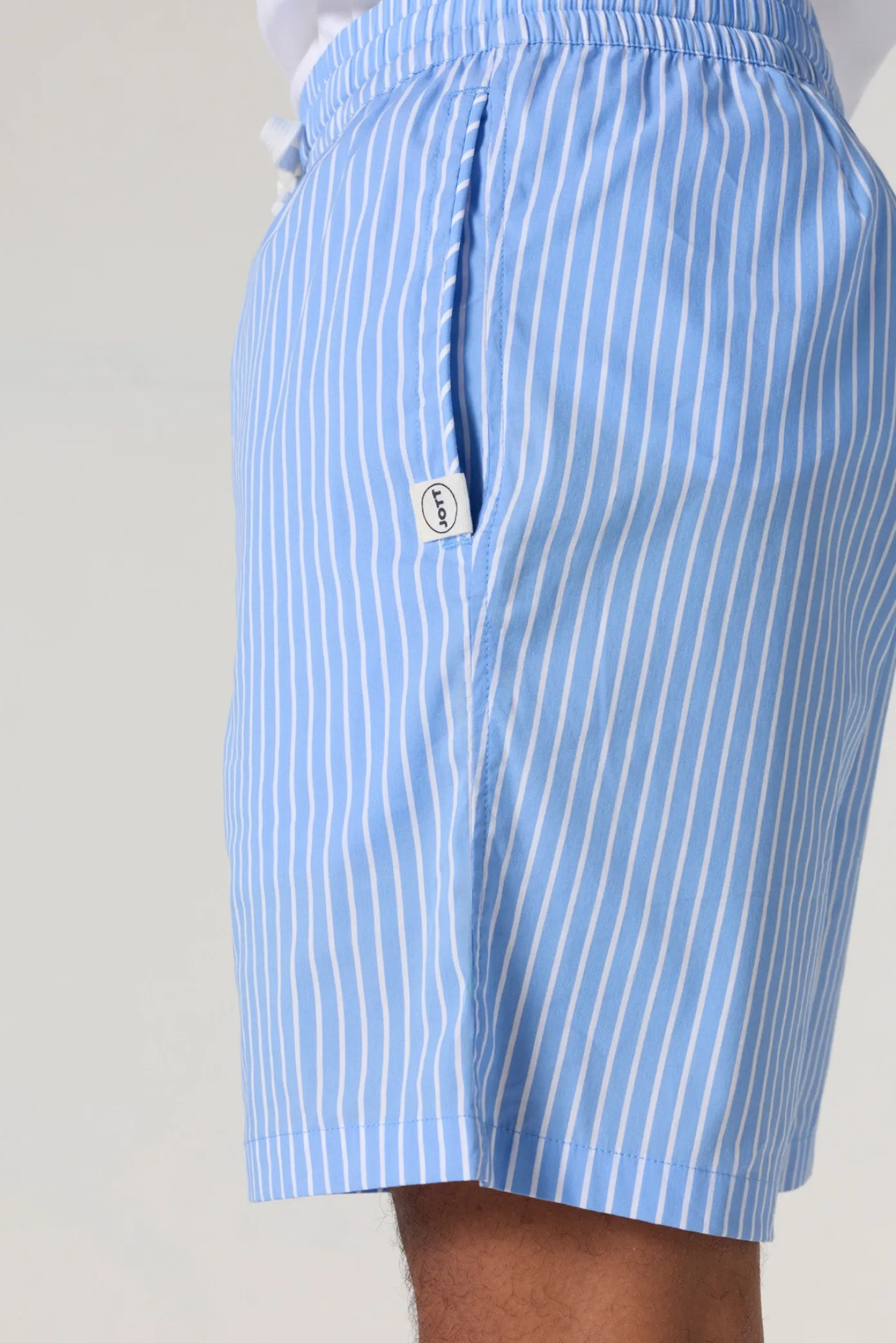 Short en popeline Bleu céleste rayé Saul stripe