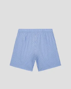 Short en popeline Bleu céleste rayé Saul stripe