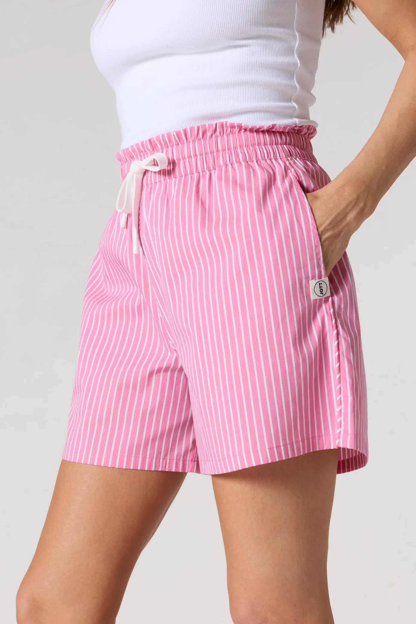Short en popeline Pink antique rayé Kenna stripe