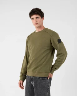 Sweat bimatière col rond Army Alphonse