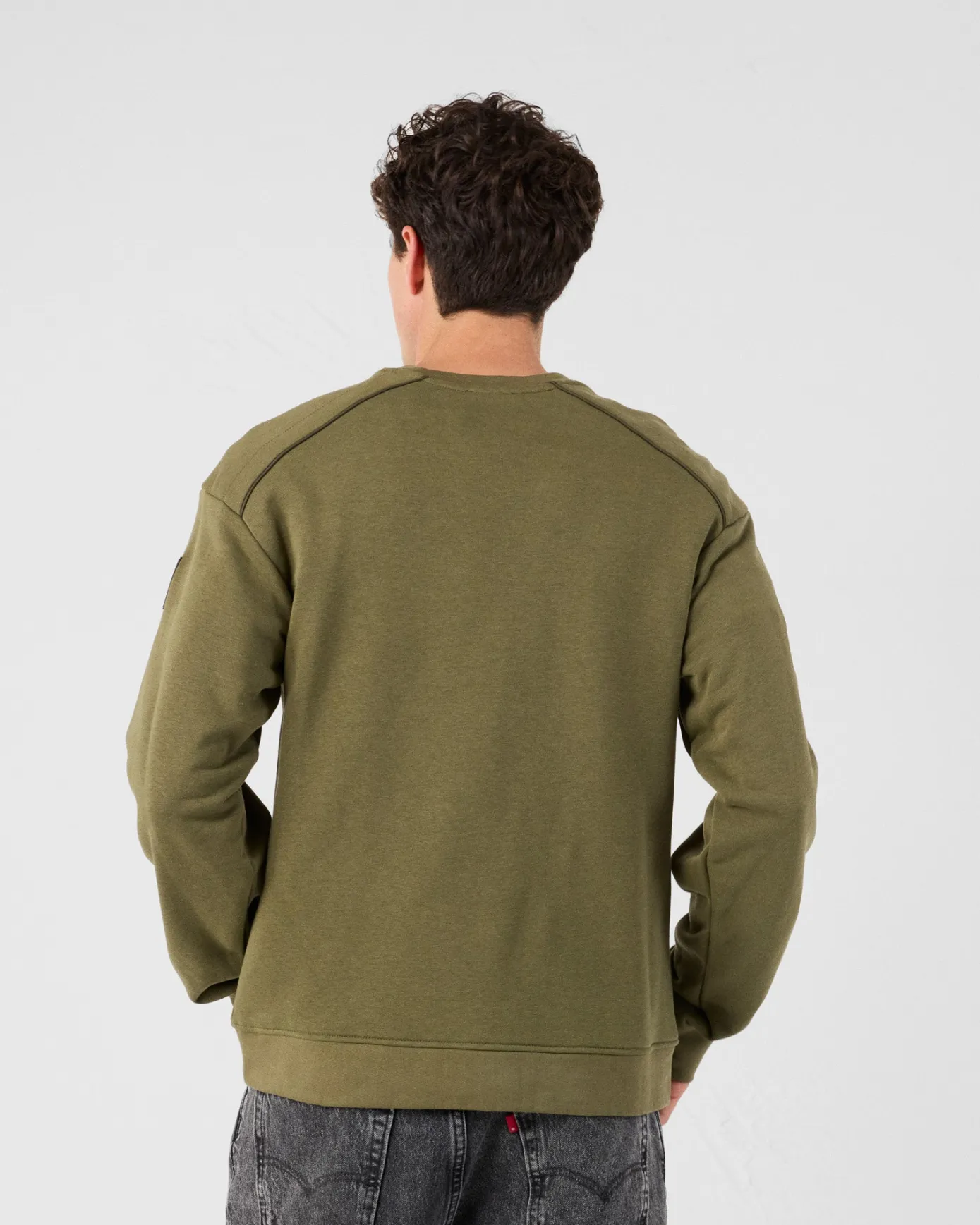 Sweat bimatière col rond Army Alphonse