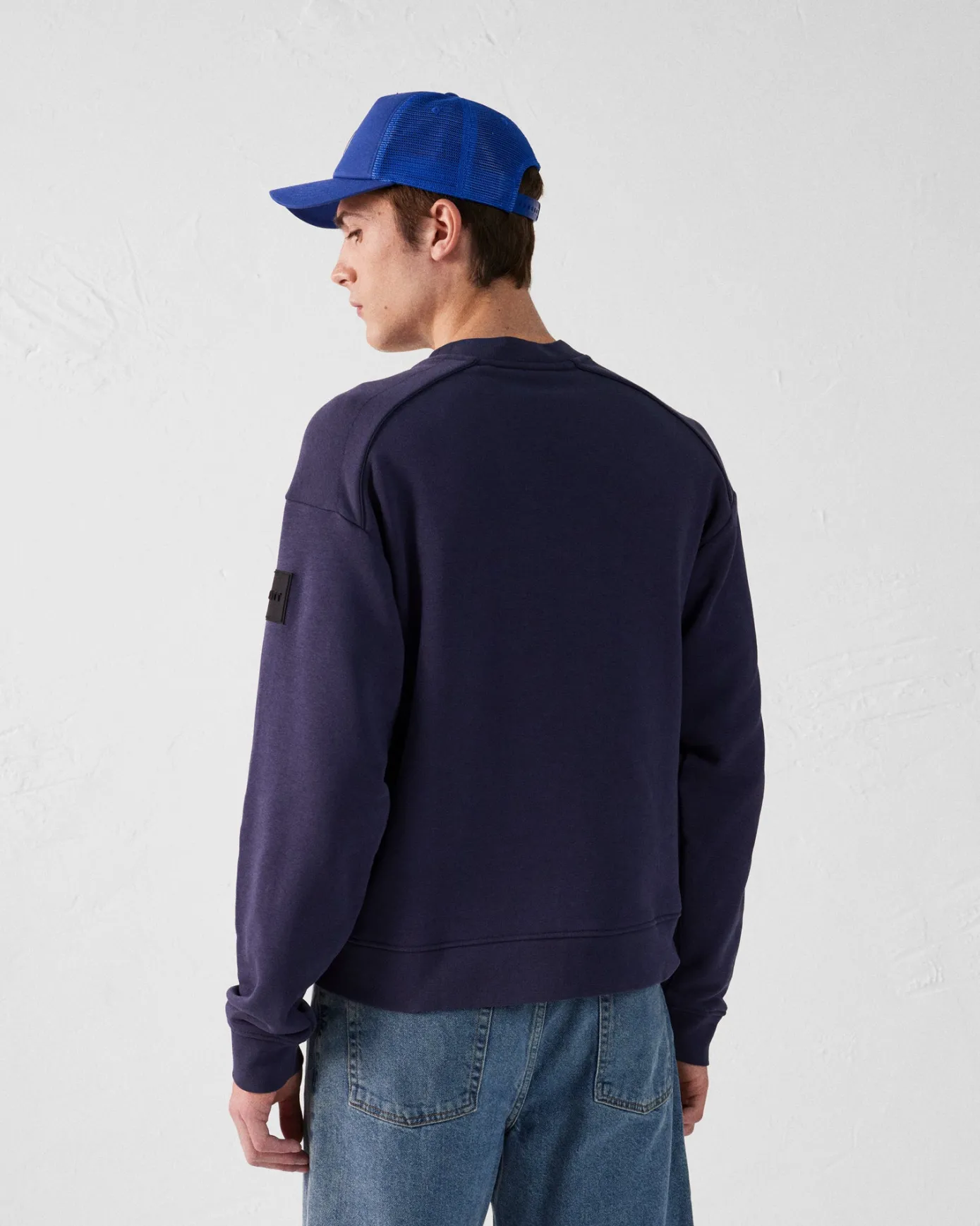 Sweat bimatière col rond Marine Alphonse