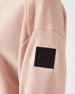 Sweat bimatière col rond Pêche clair Pinako
