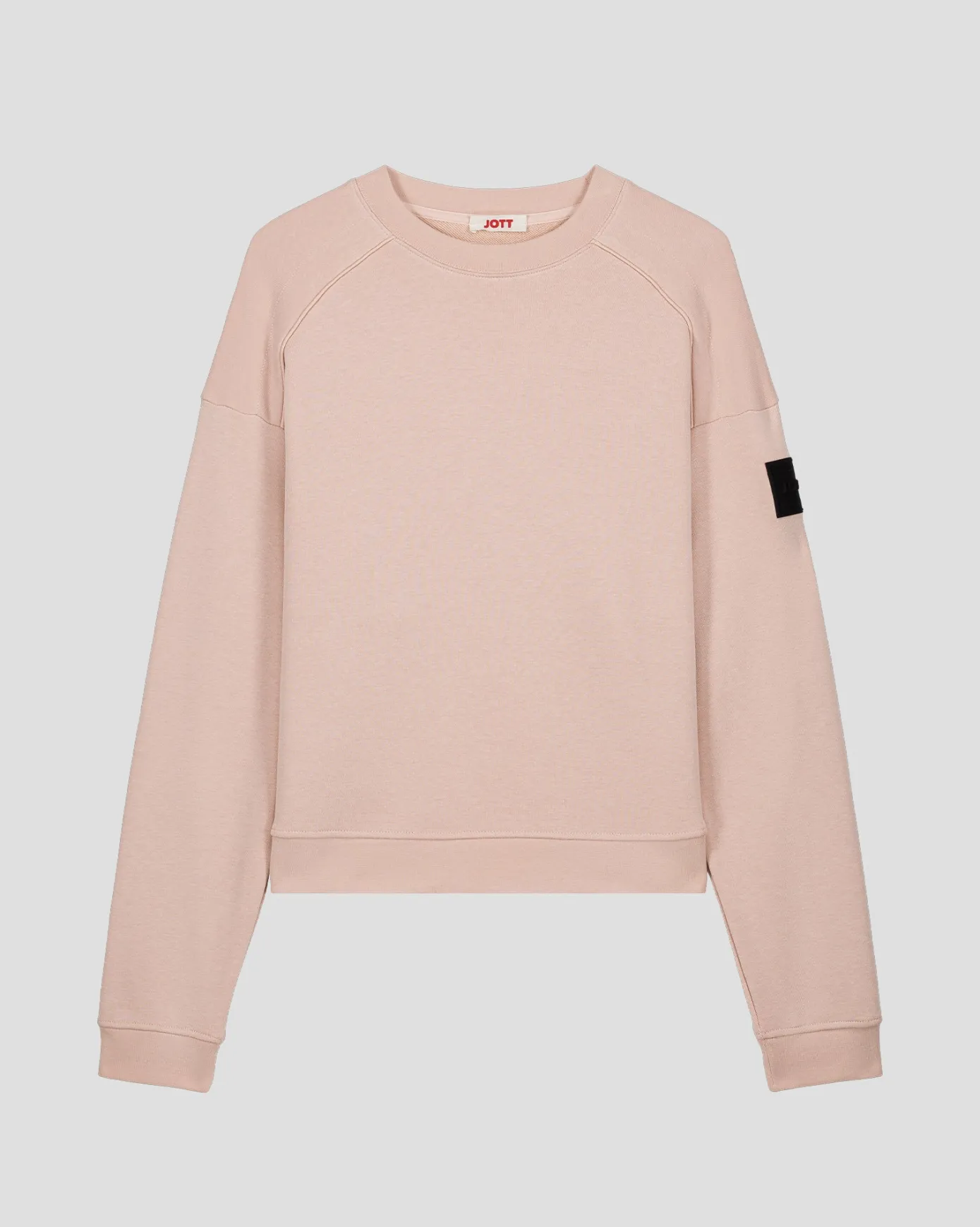 Sweat bimatière col rond Pêche clair Pinako