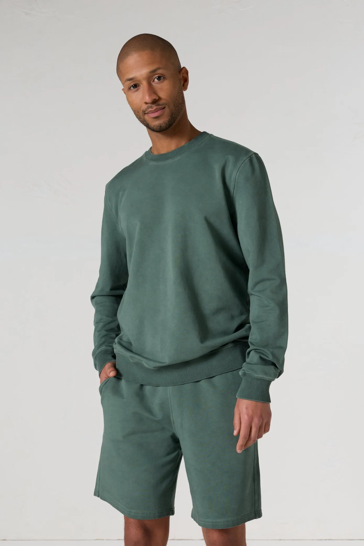 Sweat col rond Vert sauge Sevan