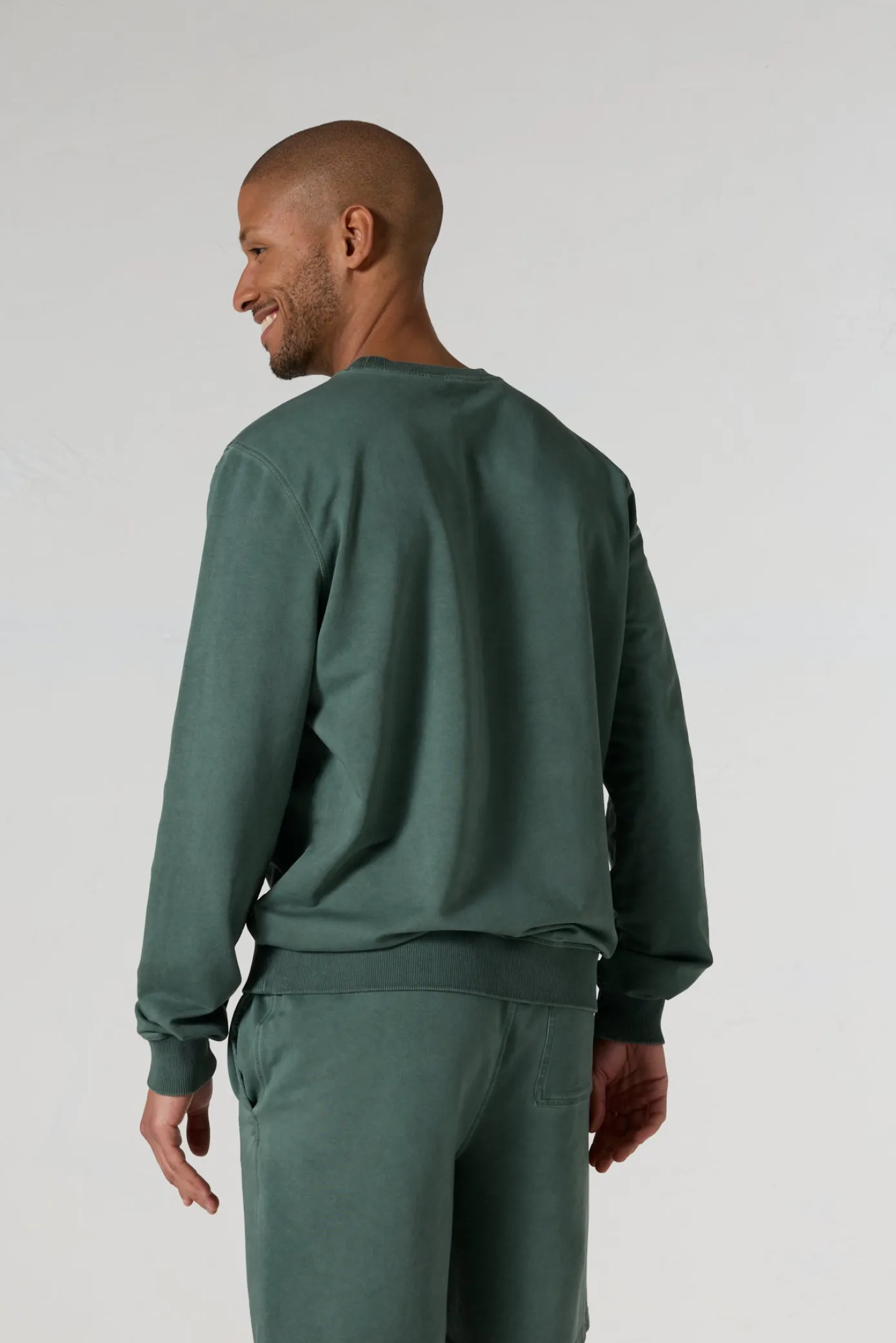 Sweat col rond Vert sauge Sevan