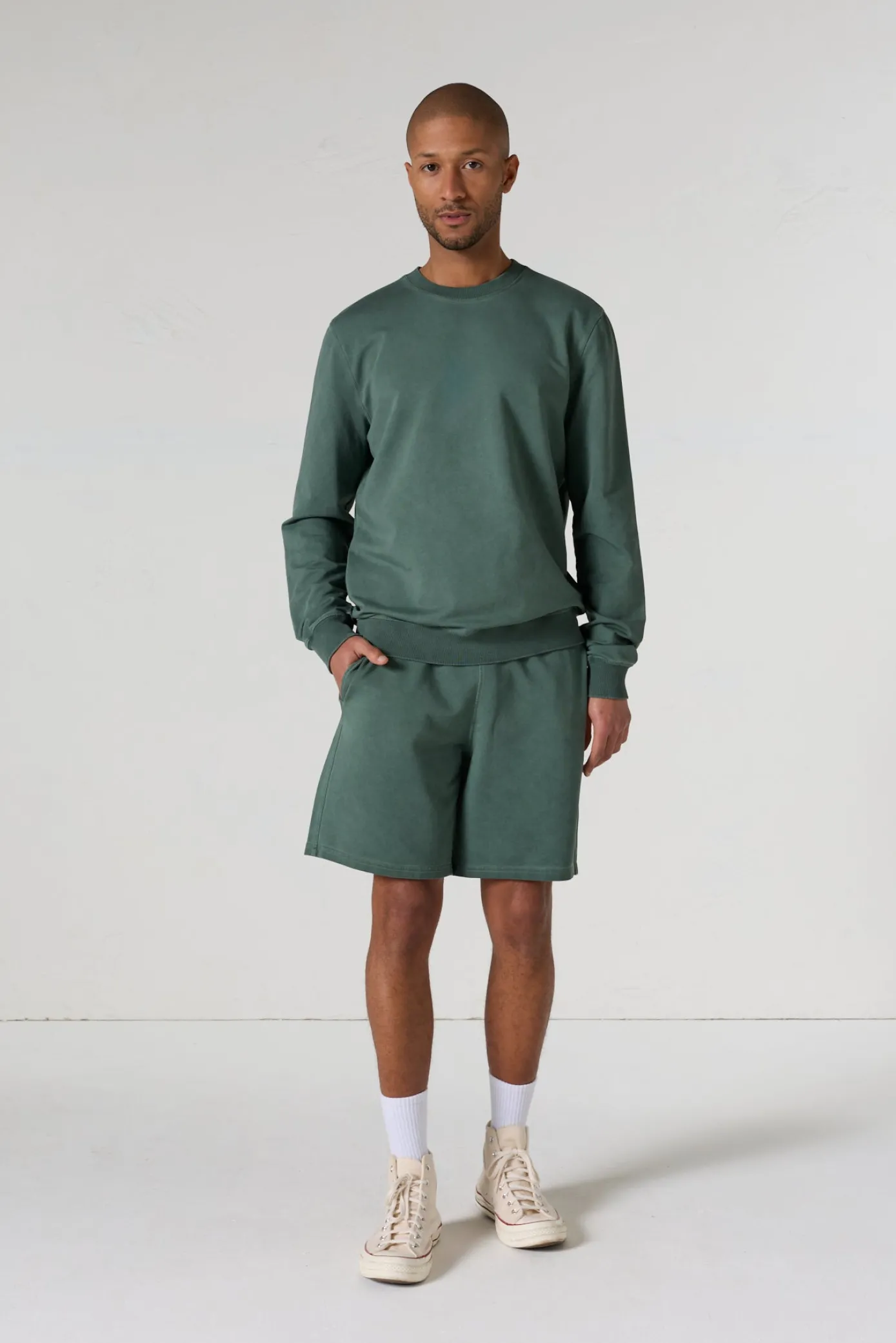 Sweat col rond Vert sauge Sevan