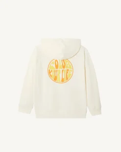 Sweat molleton à capuche femme en coton biologique Ecru Monteria