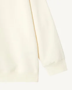 Sweat molleton à capuche femme en coton biologique Ecru Monteria