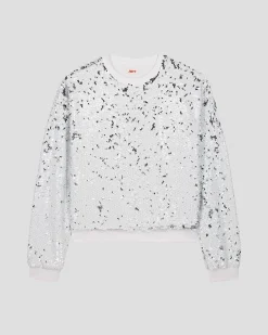 Sweat à sequins Blanc/argent Jeanne