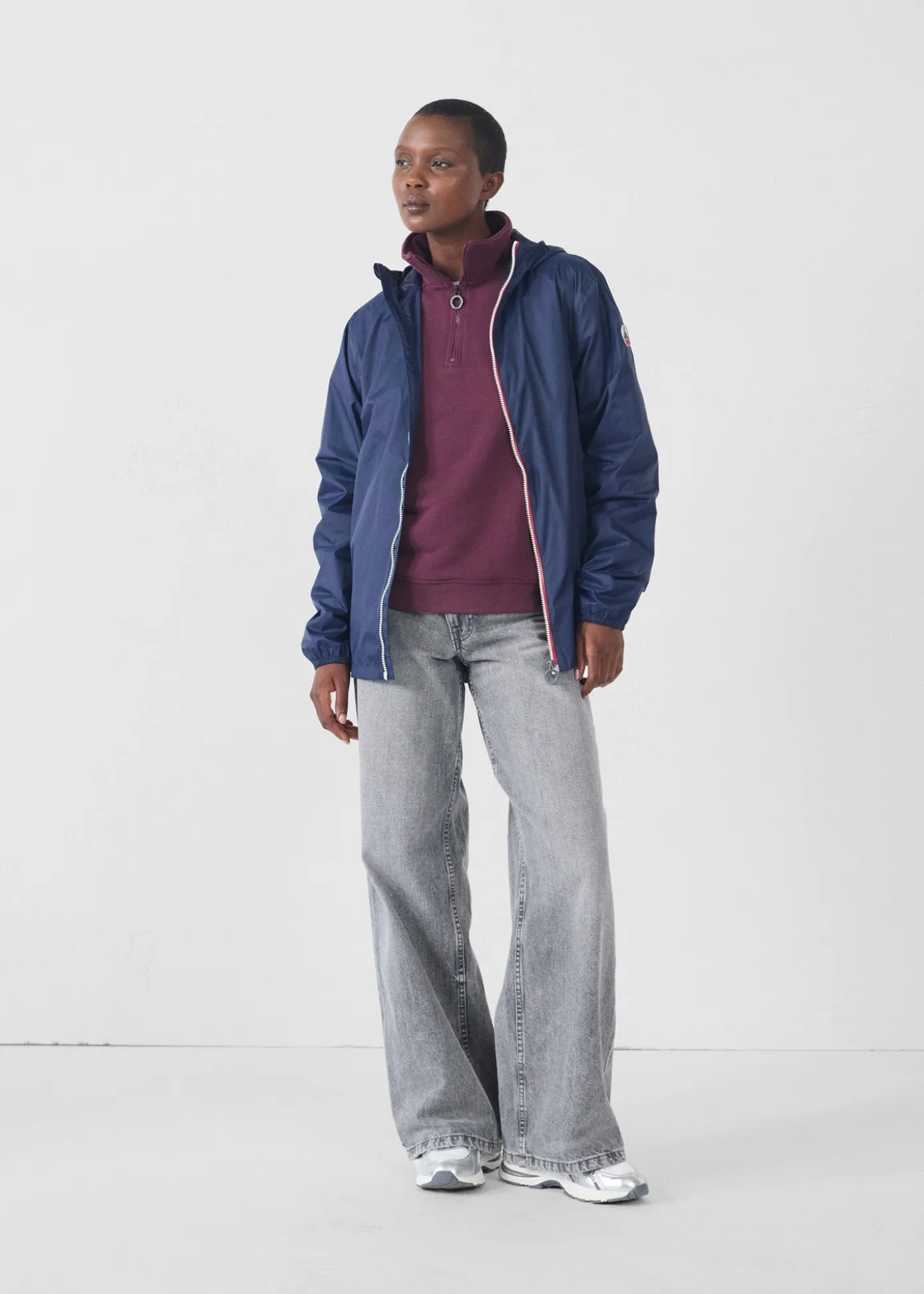 Sweatshirt demi-zippé Cerise noire Line