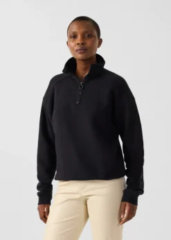 Sweatshirt demi-zippé Noir Line