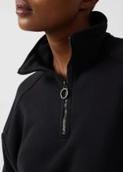 Sweatshirt demi-zippé Noir Line