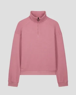 Sweatshirt demi-zippé Rose antique Line
