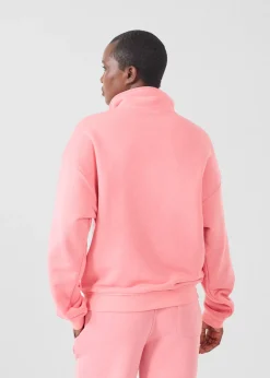 Sweatshirt demi-zippé Vibrant pink Line