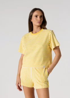 Top éponge Jaune abeille rayé Silica stripe