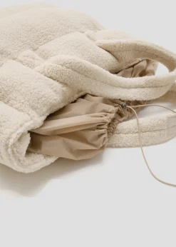Tote-bag Naturel Leona sherpa