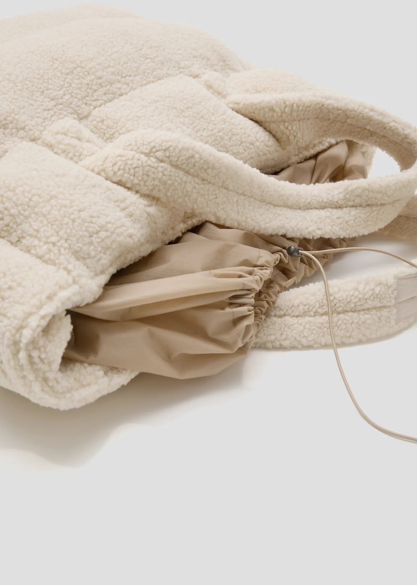 Tote-bag Naturel Leona sherpa