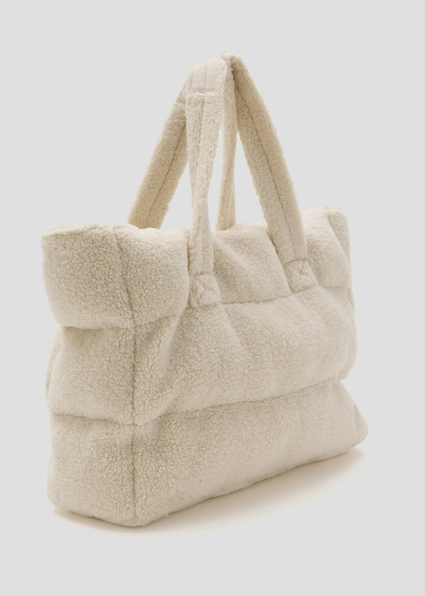 Tote-bag Naturel Leona sherpa