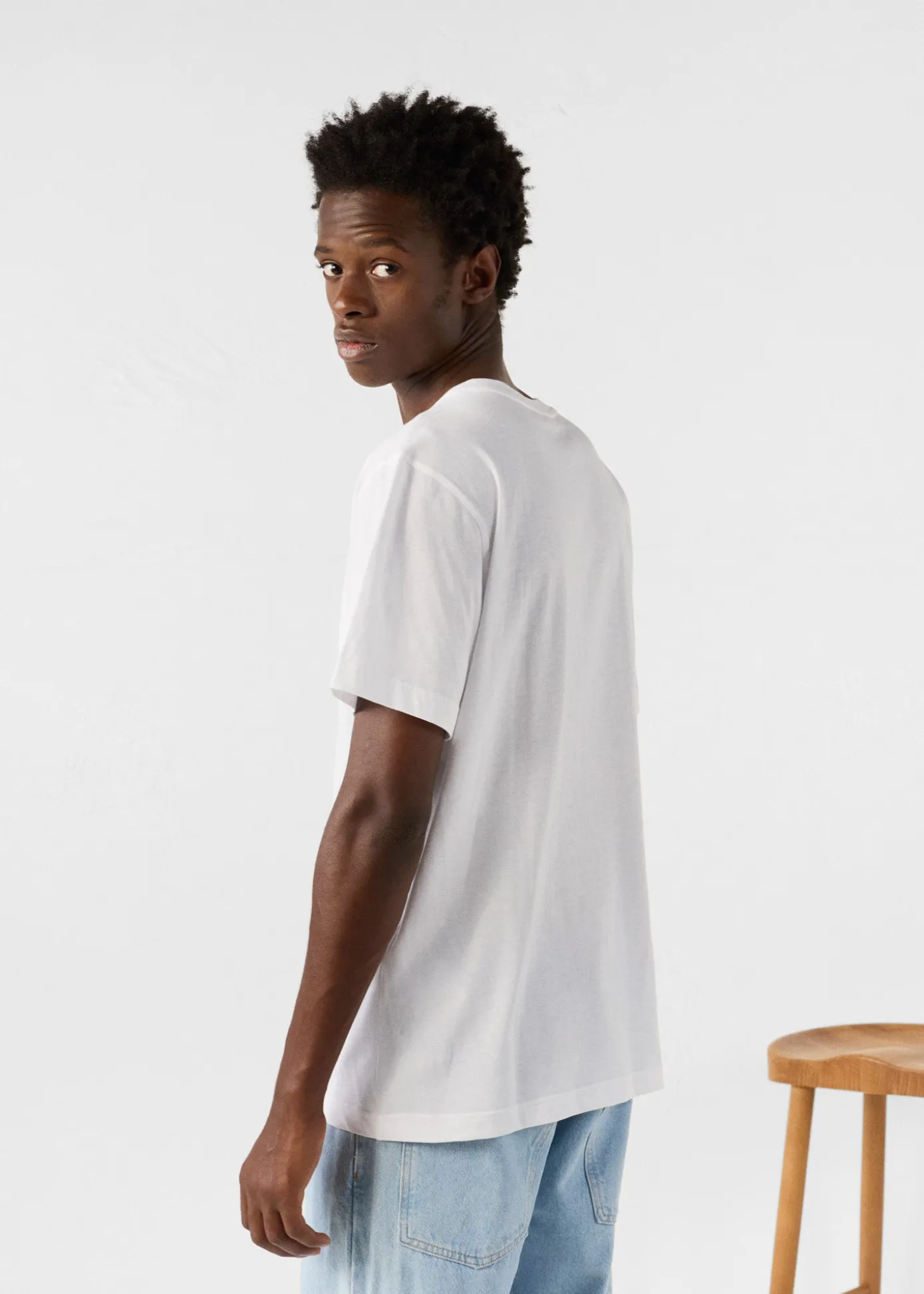T-Shirt à col rond Blanc Petro