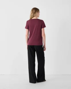 T-Shirt à col rond Cerise noire Lucia