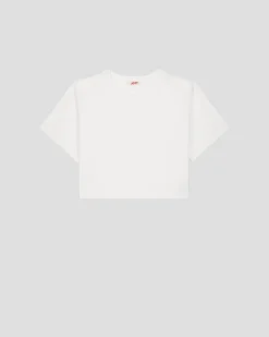 T-shirt col rond en coton Blanc Mazu
