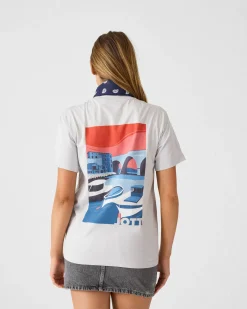 T-shirt col rond en coton Gris glace Espar