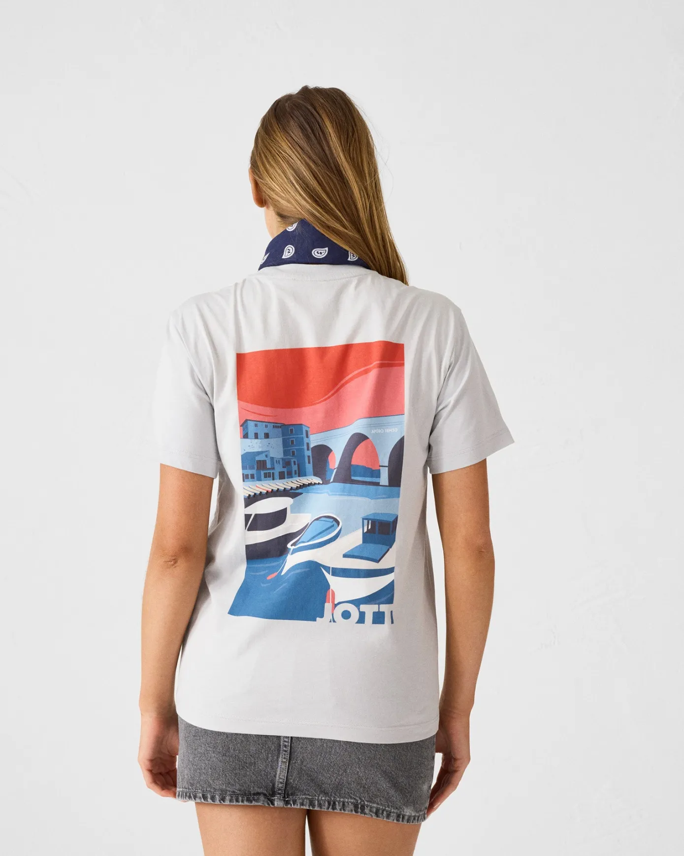 T-shirt col rond en coton Gris glace Espar