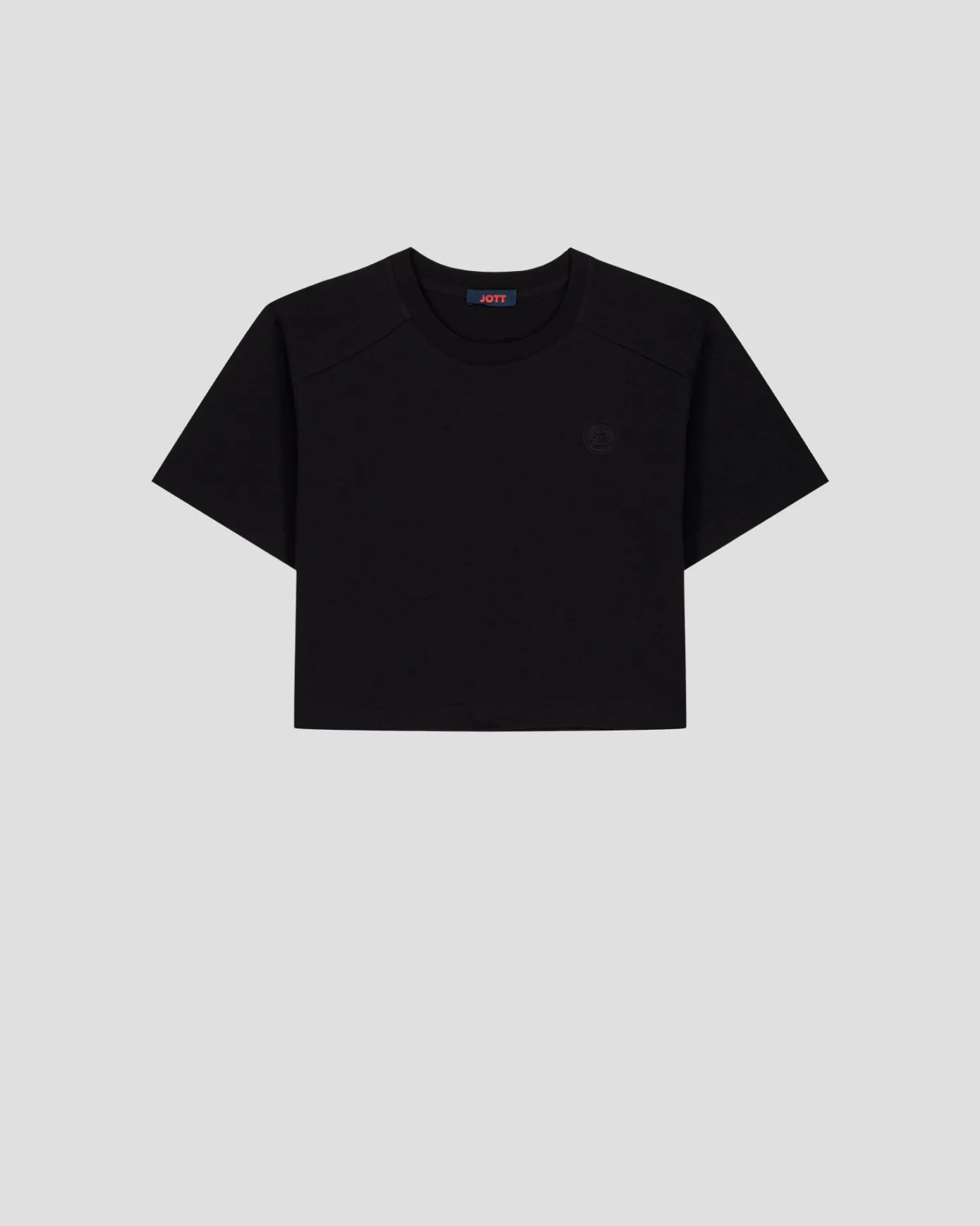 T-shirt col rond en coton Noir Mazu