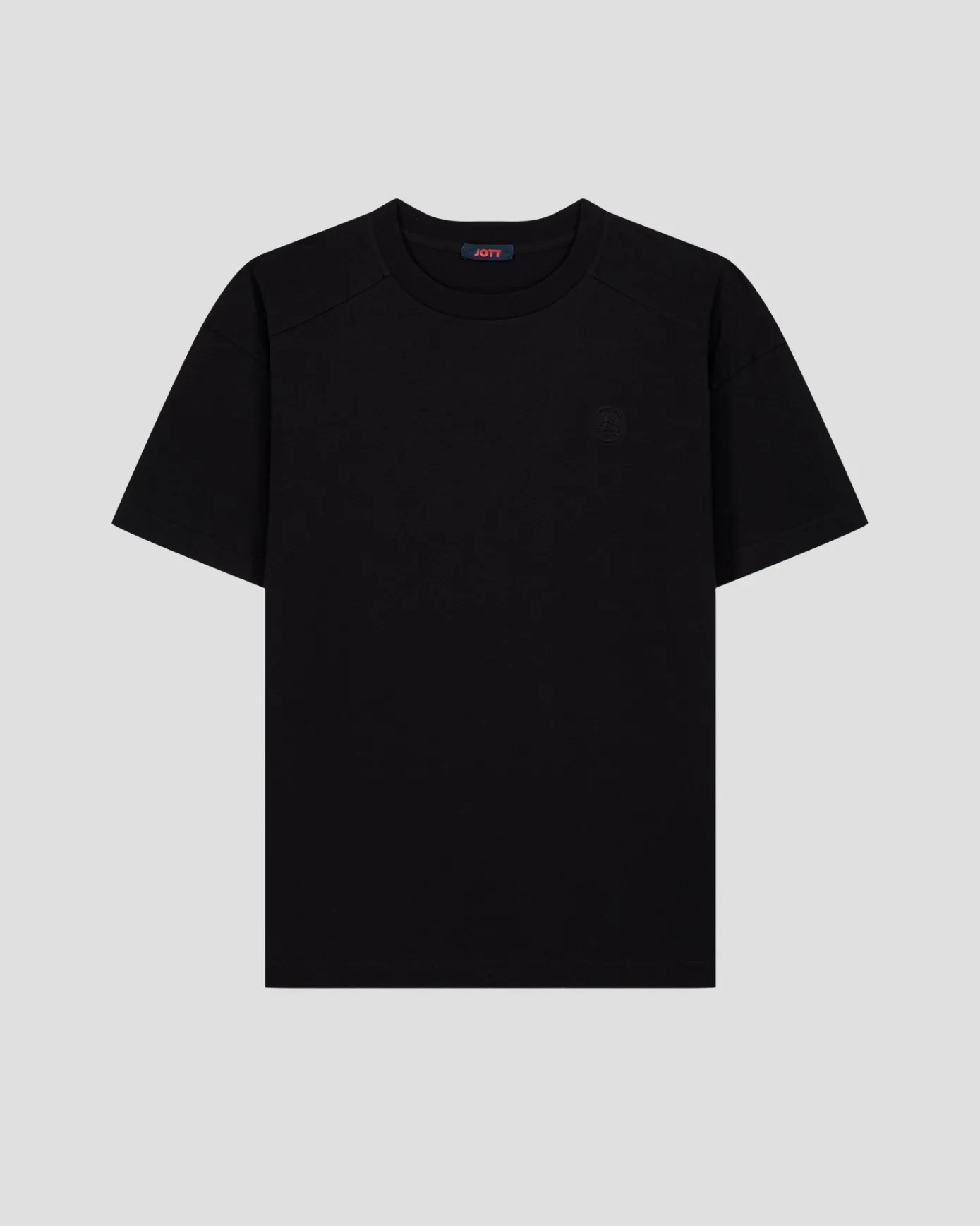 T-shirt col rond en coton Noir Narong
