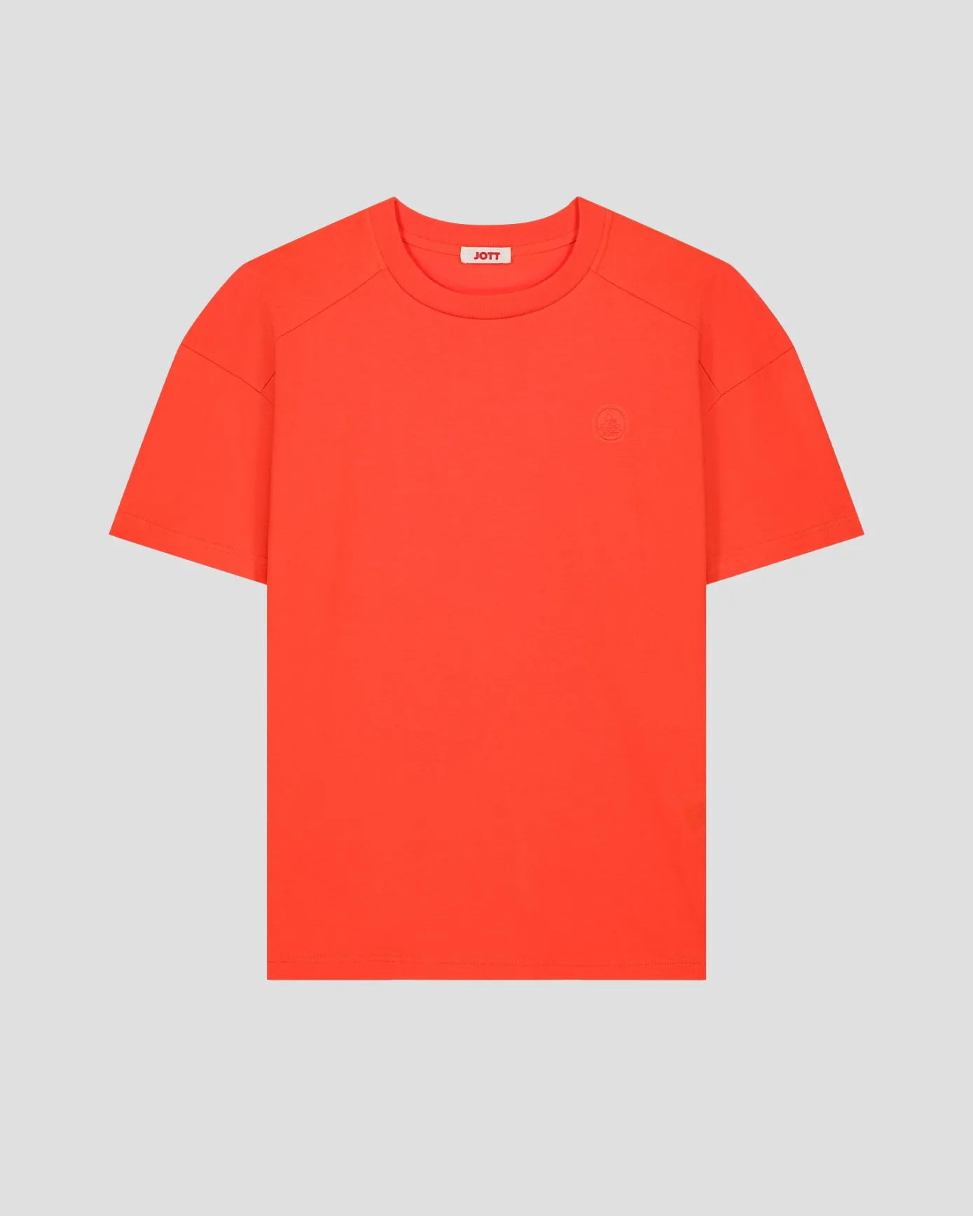 T-shirt col rond en coton Rouge feu Narong