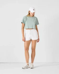T-shirt col rond en coton Vert minéral Mazu