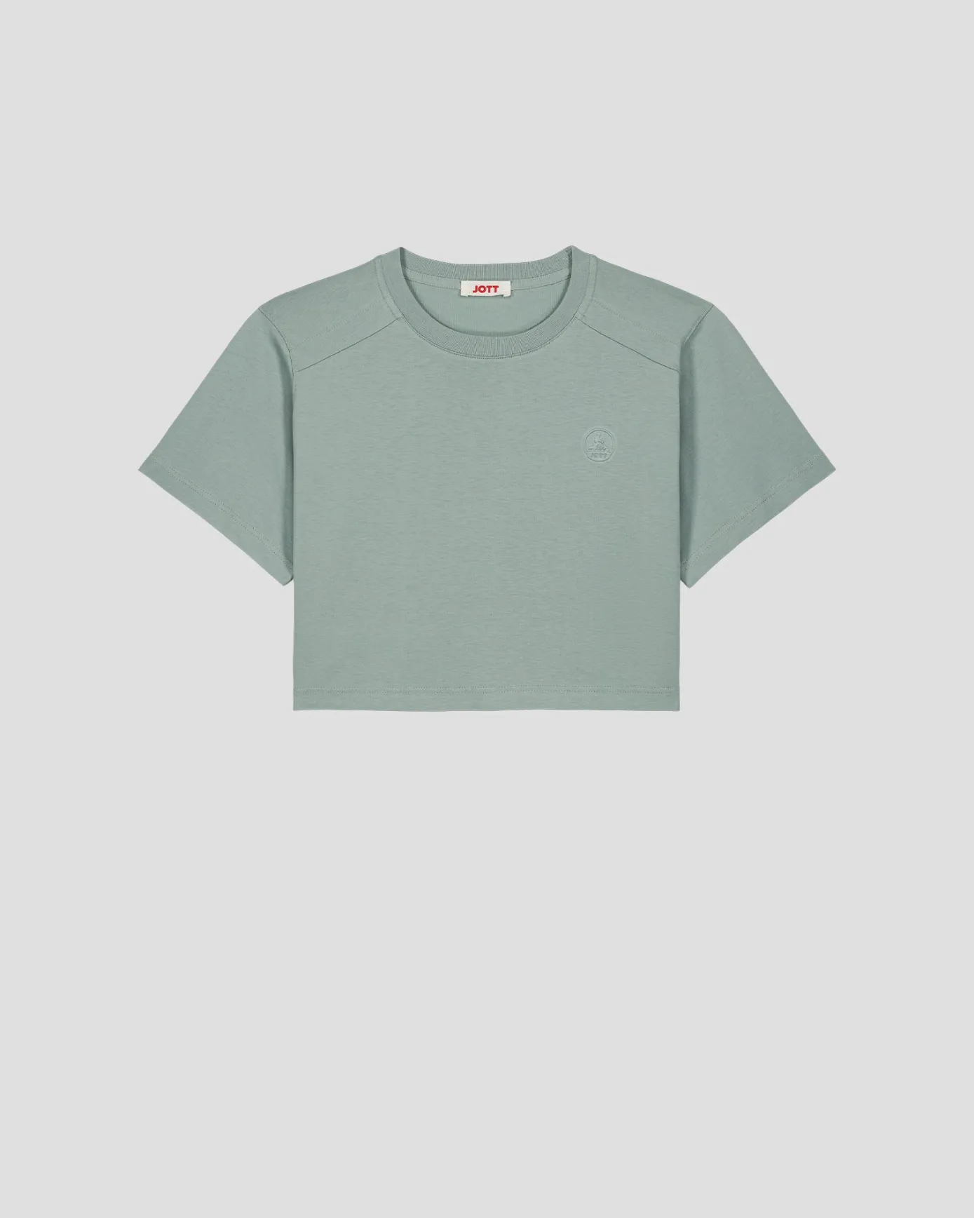 T-shirt col rond en coton Vert minéral Mazu