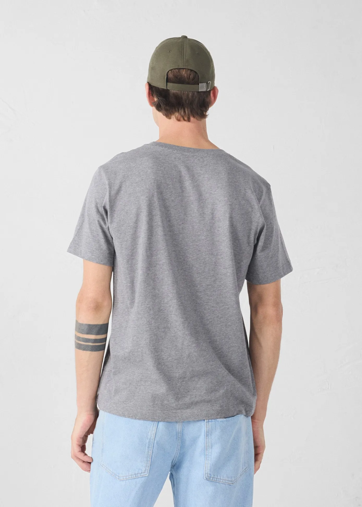 T-Shirt à col rond Gris chine fonce Petro