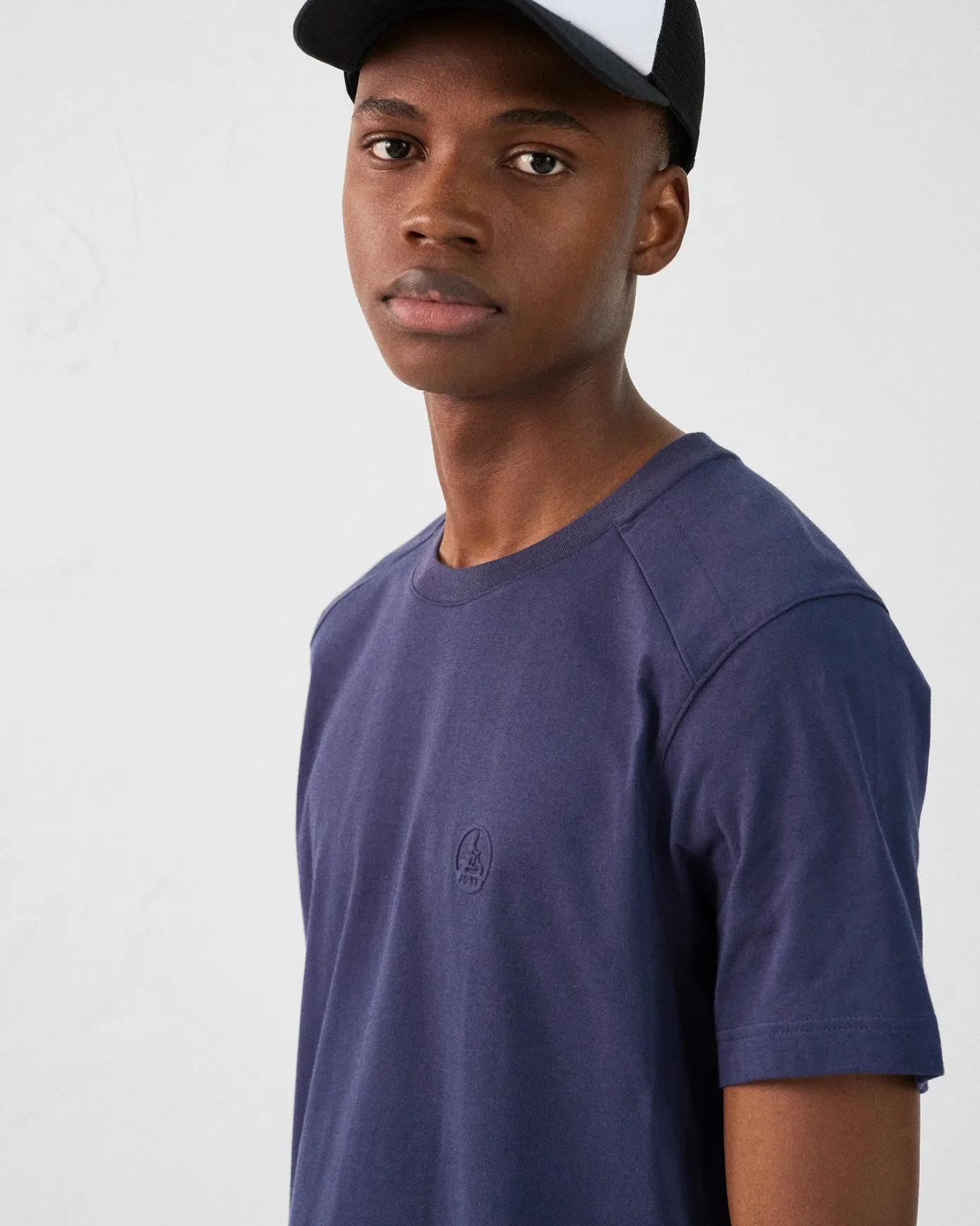 T-shirt col rond homme en coton Marine Pedro