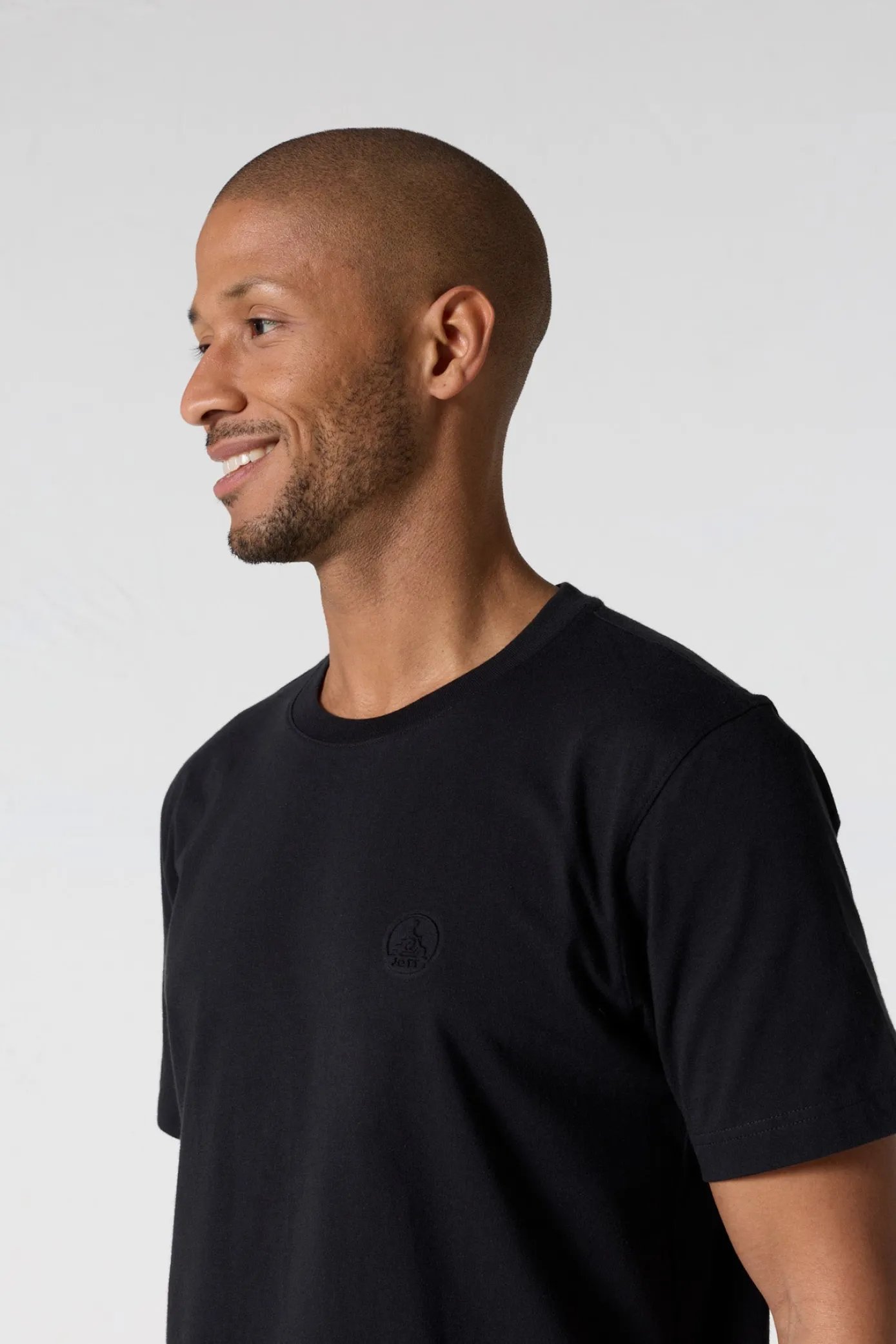 T-shirt col rond homme en coton Noir Pedro