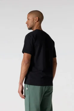 T-shirt col rond homme en coton Noir Pedro