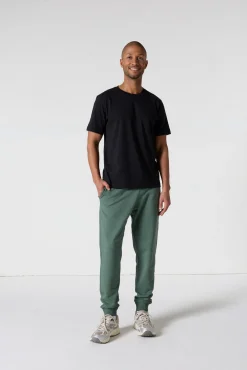 T-shirt col rond homme en coton Noir Pedro