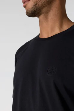 T-shirt col rond homme en coton Noir Pedro