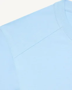 T-shirt col rond homme en coton Bleu glacier Pedro