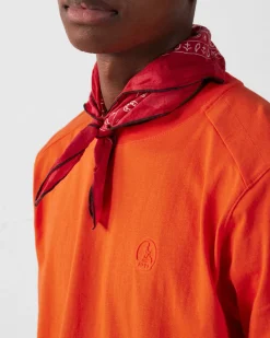T-shirt col rond homme en coton Rouge feu Pedro