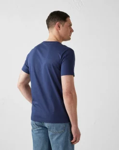 T-shirt col rond homme en coton Marine Pedro mono