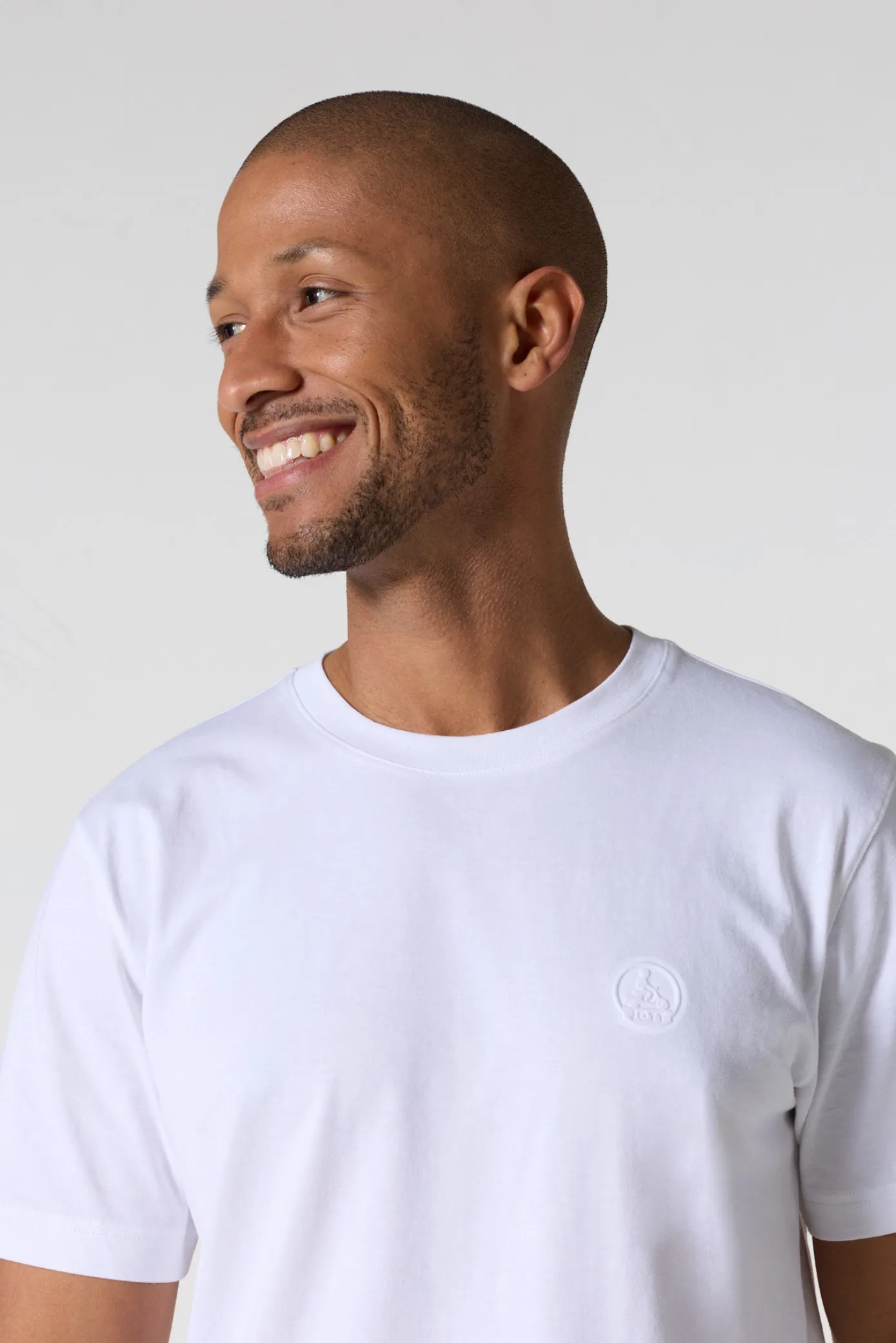 T-shirt col rond homme en coton Blanc Pedro