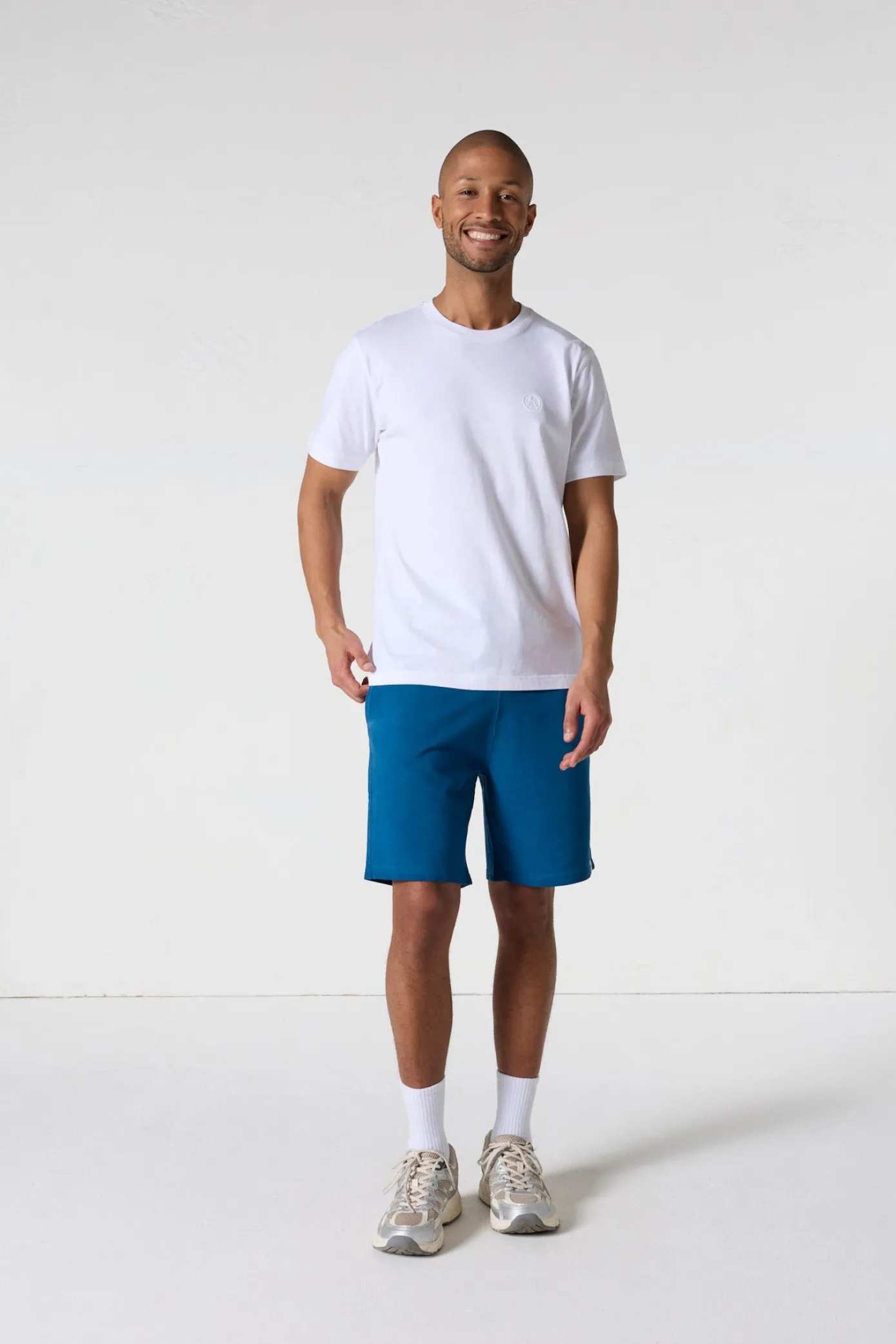 T-shirt col rond homme en coton Blanc Pedro