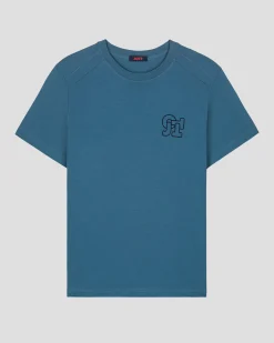 T-shirt col rond homme en coton Bleu jeans Pedro mono