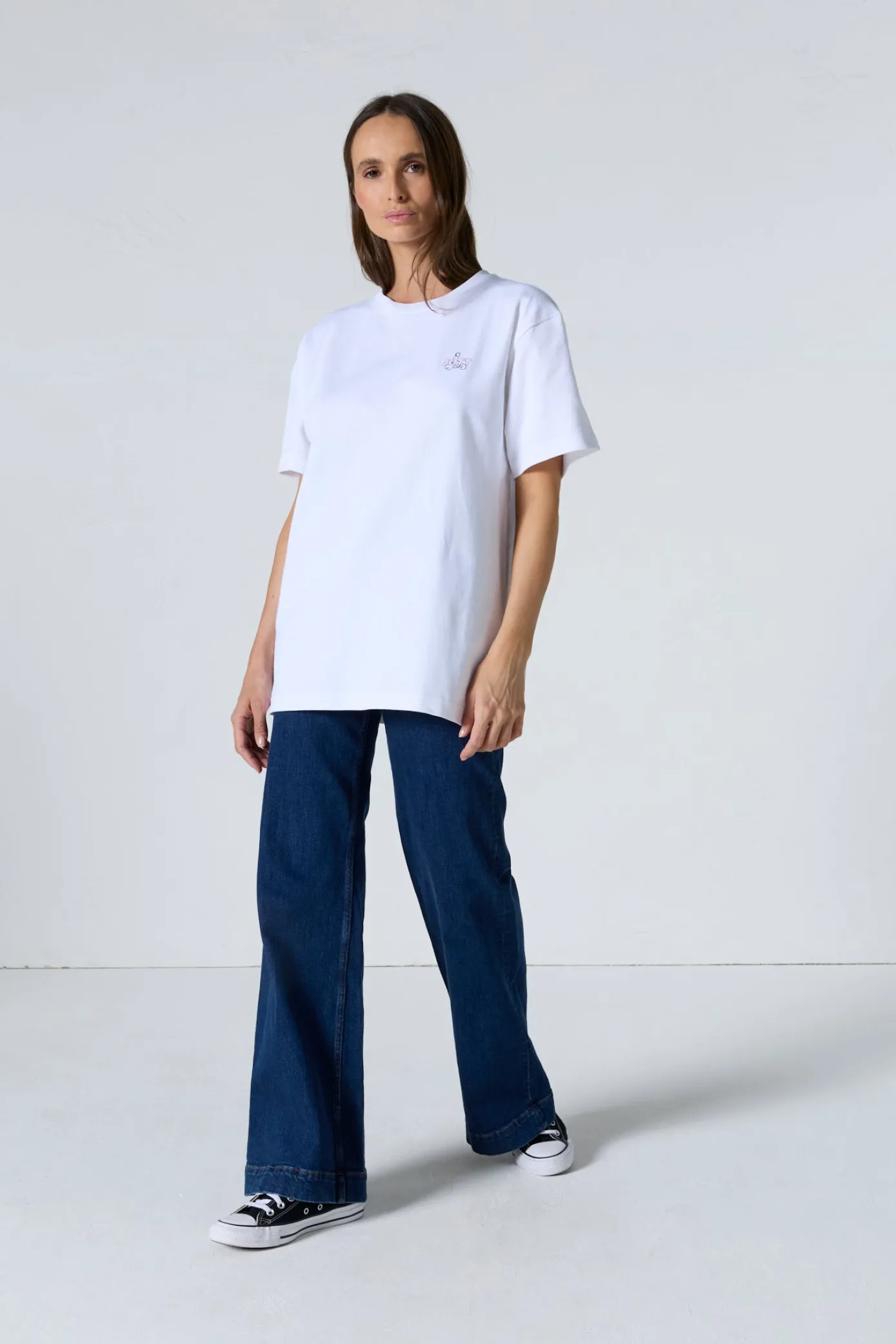 T-shirt col rond mixte Blanc Lipe