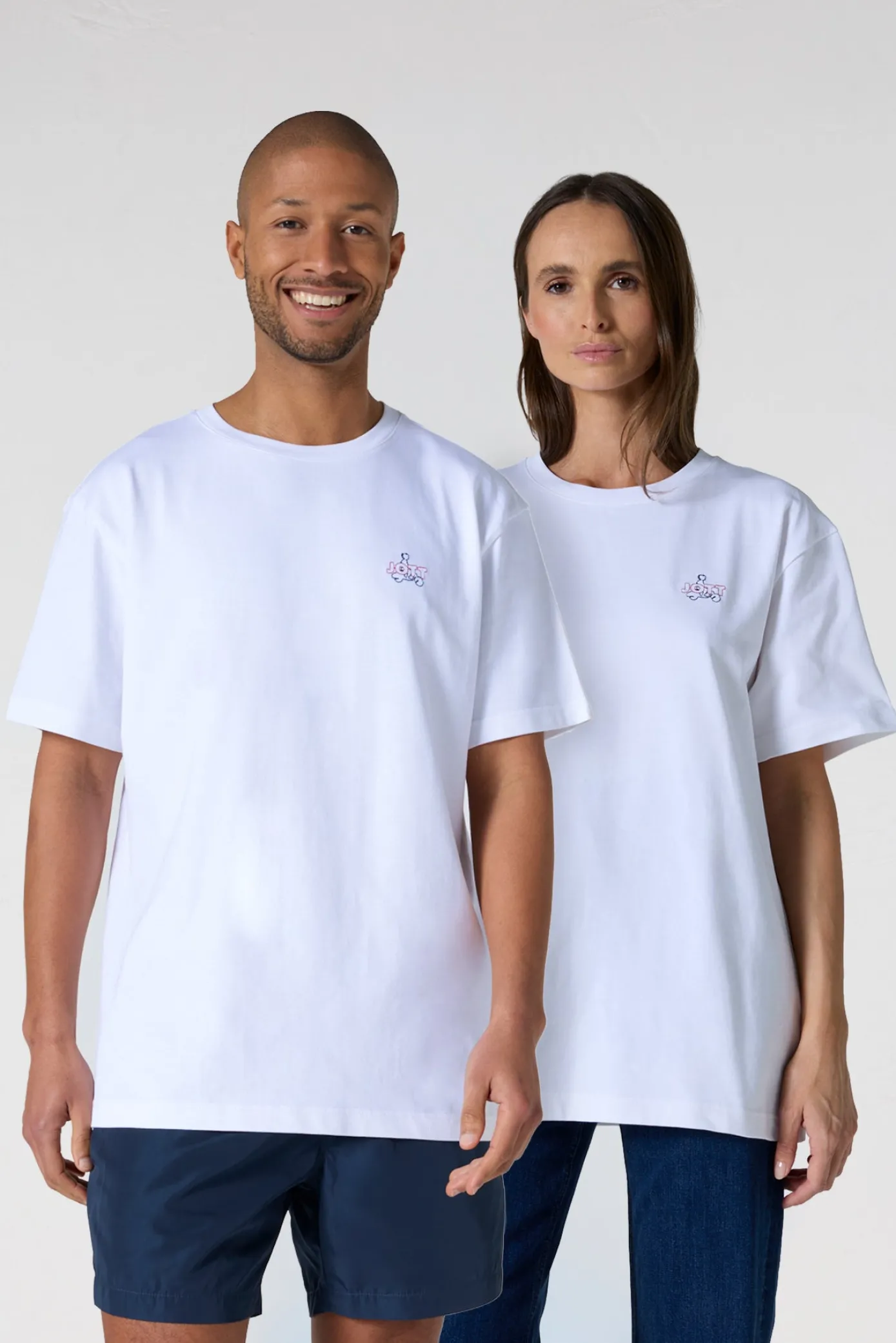T-shirt col rond mixte Blanc Lipe
