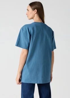 T-Shirt col rond mixte Bleu jeans Andrea